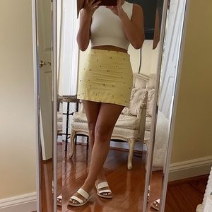 Forever 21 yellow mini skirt, size small,